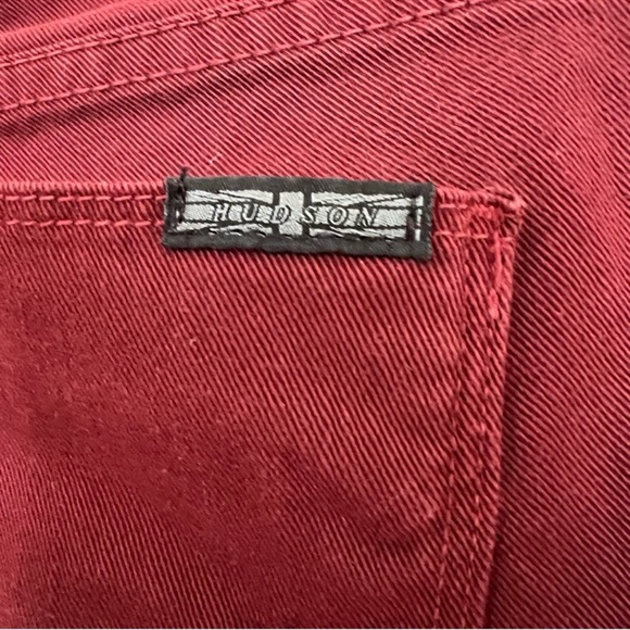 Hudson LouLu Burgundy Red Pink Tuxedo Stripe Low Rise Crop Skinny Jeans - Picture 10 of 16